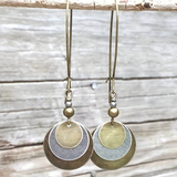 Boucles d'oreilles pendantes vintage marron