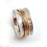 Bague fil doré en argent vintage