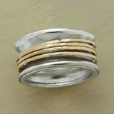 Bague fil doré en argent vintage
