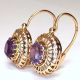 Boucles d'oreilles vintage en cristal violet incrusté