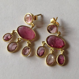 Boucles d'oreilles vintage en grenat