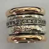 Bague vintage épaisse en or superposé