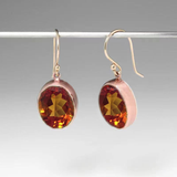 Boucles d'oreilles vintage en verre incrusté de grenat