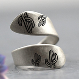 Bague vintage ouverte Cactus