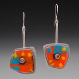 Boucles d'oreilles pendantes vintage en acrylique
