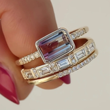 Ensemble de bagues vintage en verre brillant