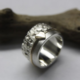 Bague vintage en argent plaqué en forme de cœur