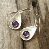 Boucles d'oreilles vintage en argent violet