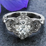 Bague vintage en argent et verre brillant