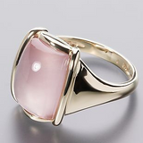 Bague vintage carrée rose dorée