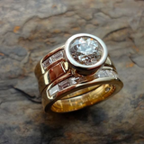 Bague vintage en verre superposé