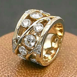 Bague vintage en zircone incrustée d'or