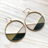 Boucles d'oreilles vintage rondes creuses vertes