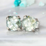 Boucles d'oreilles vintage en verre et argent