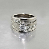 Bague vintage en argent avec zircone à superposer