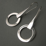Boucles d'oreilles vintage en argent en forme de cercle