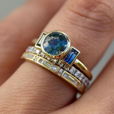 Ensemble de bagues vintage bleu élégant