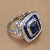 Bague vintage bleu vif