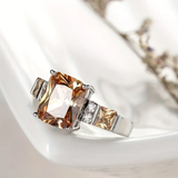Bague vintage en verre et argent