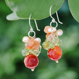 Boucles d'oreilles pendantes vintage en pierres