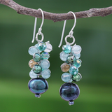 Boucles d'oreilles pendantes vintage en pierres