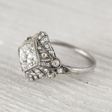 Bague vintage en verre incrusté mandala
