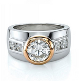 Bague vintage en argent avec zircone brillante
