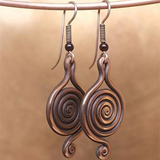 Boucles d'oreilles vintage en bronze en spirale
