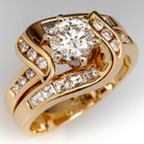 Bague vintage en or spiralée brillante