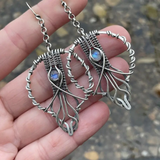 Boucles d'oreilles vintage en pierre creuse