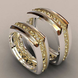 Ensemble de bagues vintage en zircone, or et argent