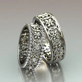 Ensemble de bagues creuses vintage en argent