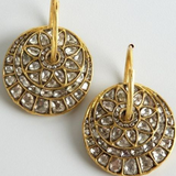 Boucles d'oreilles vintage en forme de fleurs arrondies brillantes