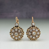 Boucles d'oreilles vintage en cristal Mandala Flower