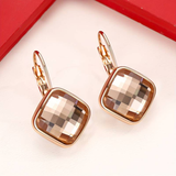 Boucles d'oreilles carrées vintage brillantes
