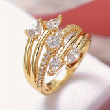 Bague vintage étincelante à plusieurs rangs