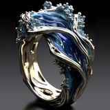 Bague vintage Golden Ocean Wavy