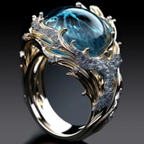 Bague vintage en cristal océan