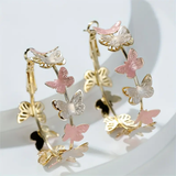 Boucles d'oreilles créoles papillons vintage