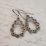 Boucles d'oreilles vintage en argent creux en forme de fleur