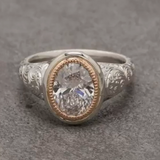 Bague vintage en argent et cristal brillant