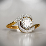 Bague vintage en spirale avec zircone