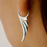 Boucles d'oreilles vintage en argent en forme d'ailes