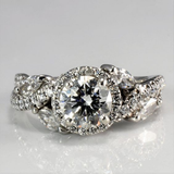 Bague vintage en argent avec verre arrondi