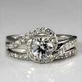 Bague vintage en verre spiralé et argent
