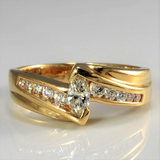 Bague vintage dorée brillante