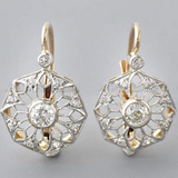 Boucles d'oreilles vintage creuses en cristal Mandala