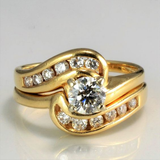Bague vintage en spirale avec zircone dorée
