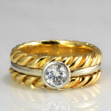 Bague vintage en or nouée avec zircone