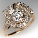 Bague vintage en spirale avec zircone brillante